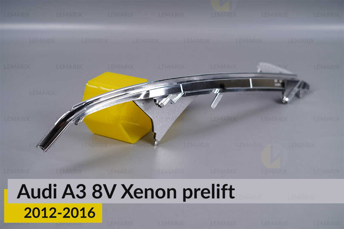 Хромована декоративна маска верхня Audi A3 8V Xenon (2012-2016) дорест ліва