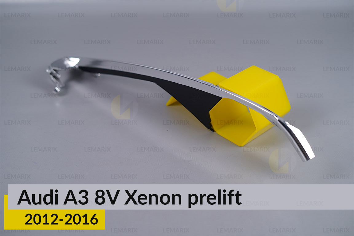 Хромована декоративна маска верхня Audi A3 8V Xenon (2012-2016) дорест ліва