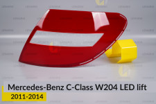 Скло заднього ліхтаря Mercedes-Benz C-Class W204 LED (2011-2014) рест праве