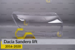 Скло фари Dacia Sandero (2016-2020) рест праве