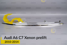 Хромована маска верхня Audi A6 C7 Xenon (2010-2014) дорест права