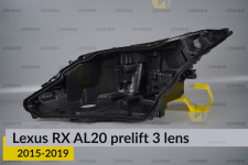 Корпус фари Lexus RX AL20 3 лінзи (2015-2019) дорест лівий