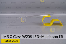 Световод фары Mercedes-Benz C-Class W205 LED Multibeam (2018-2021) рест длинный левый