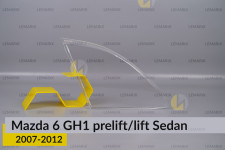 Скло заднього ліхтаря внутрішнє в кришці багажника Mazda 6 GH1 Sedan (2007-2012) дорест/рест ліве