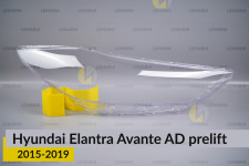 Скло фари Hyundai Elantra Avante AD (2015-2019) дорест праве