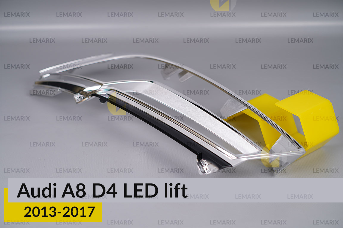 Хромована декоративна маска основна Audi A8 D4 LED (2013-2017) рест ліва