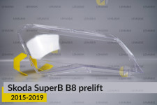 Скло фари Skoda SuperB B8 Halogen (2015-2019) дорест праве