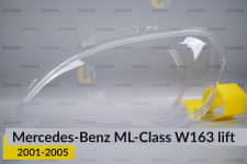 Скло фари Mercedes-Benz ML-Class W163 (2001-2005) рест ліве