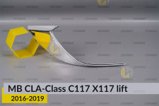 Хромована декоративна маска бокова Mercedes-Benz CLA-Class C117 X117 (2016-2019) рест права