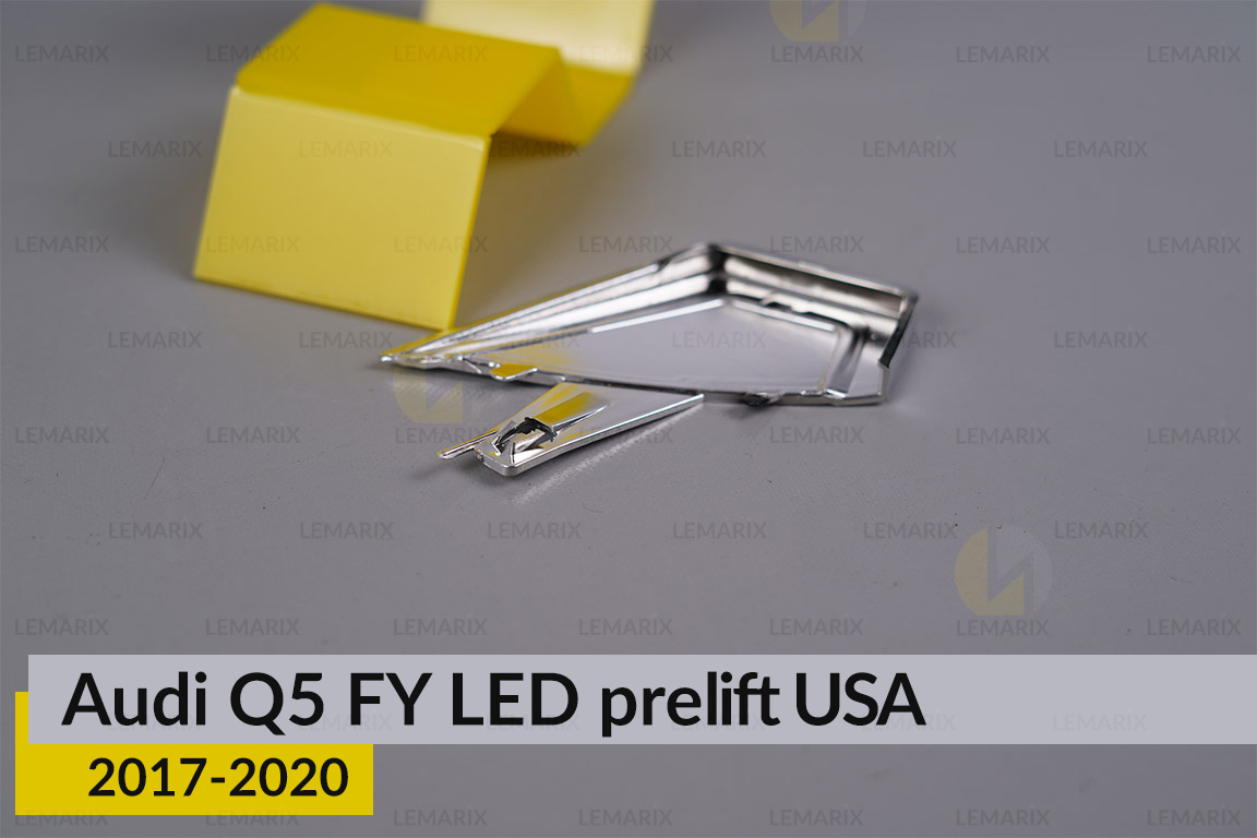 Хромована декоративна маска бокова Audi Q5 FY USA LED (2017-2020) дорест ліва