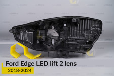 Корпус фары Ford Edge LED 2 линзы (2018-2024) рест левый