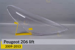 Скло фари Peugeot 206+ (2009-2013) праве