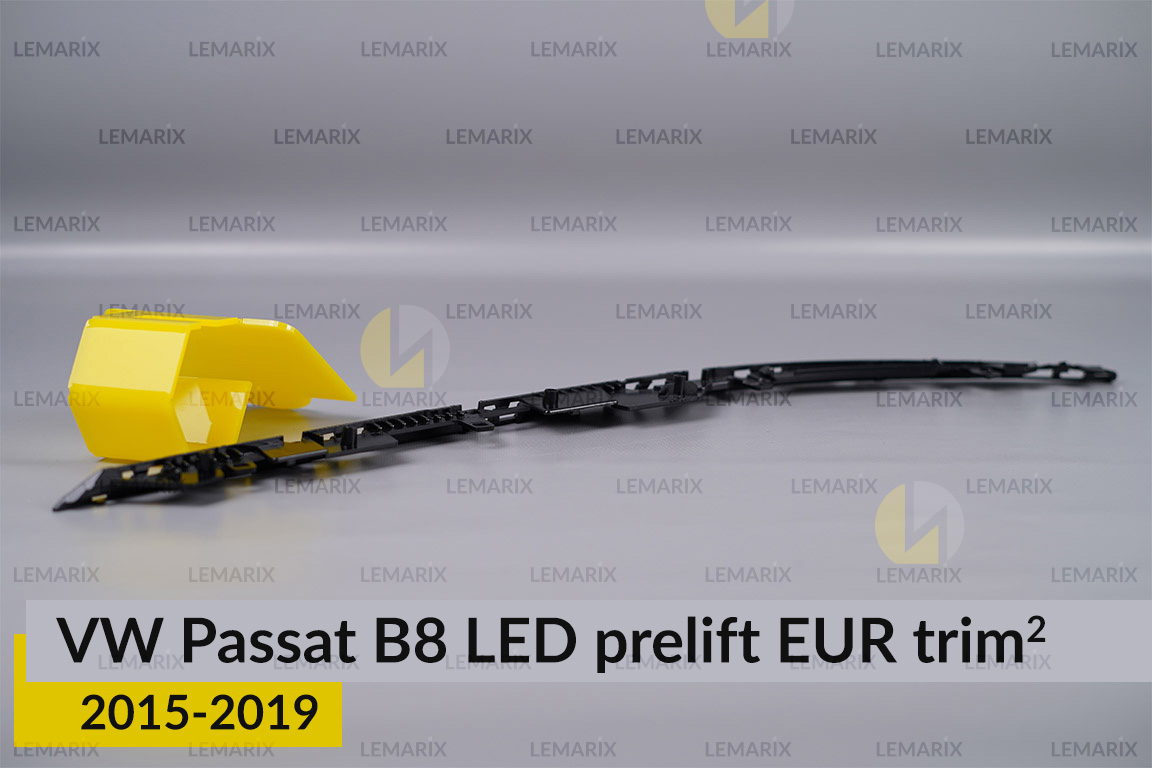Хромована накладка на фари VW Volkswagen Passat B8 LED EUR (2015-2019) дорест на 2 деталі права