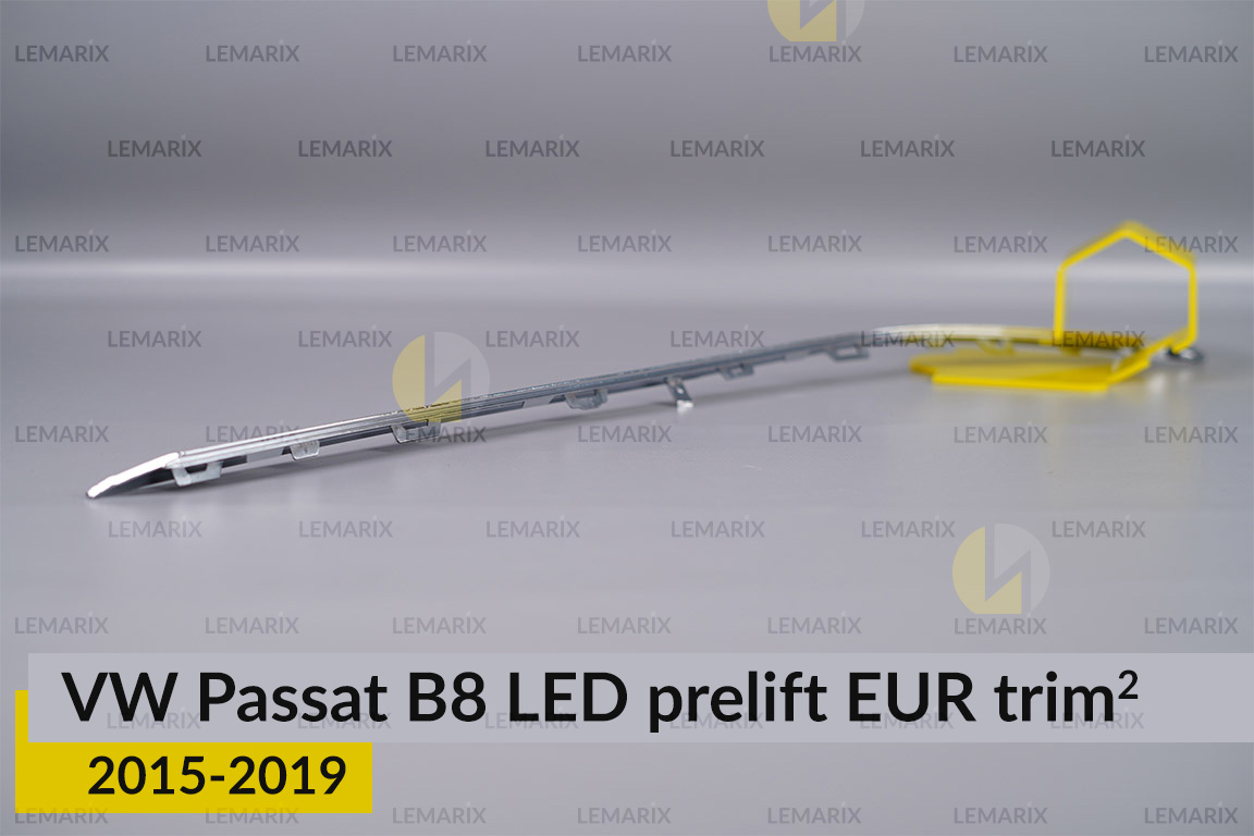 Хромована накладка на фари VW Volkswagen Passat B8 LED EUR (2015-2019) дорест на 2 деталі права