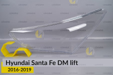 Стекло фары Hyundai Santa Fe DM (2016-2019) рест левое