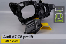 Кришка ковпак заглушка фари Audi A7 C8 (2017-2025) дорест велика ліва