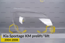 Скло фари KIA Sportage KM (2004-2008) дорест/1 рест праве