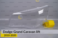 Скло фари Dodge Grand Caravan (2010-2020) рест ліве