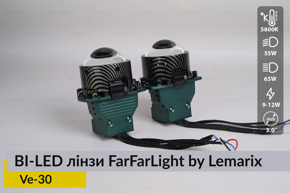 Світлодіодні BI-LED лінзи FarFarLight by Lemarix серії Verde – Ve30