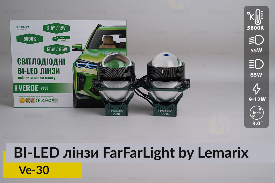 Світлодіодні BI-LED лінзи FarFarLight by Lemarix серії Verde – Ve30
