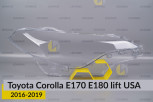 Стекло фары Toyota Corolla E170 E180 USA (2016-2019) рест правое