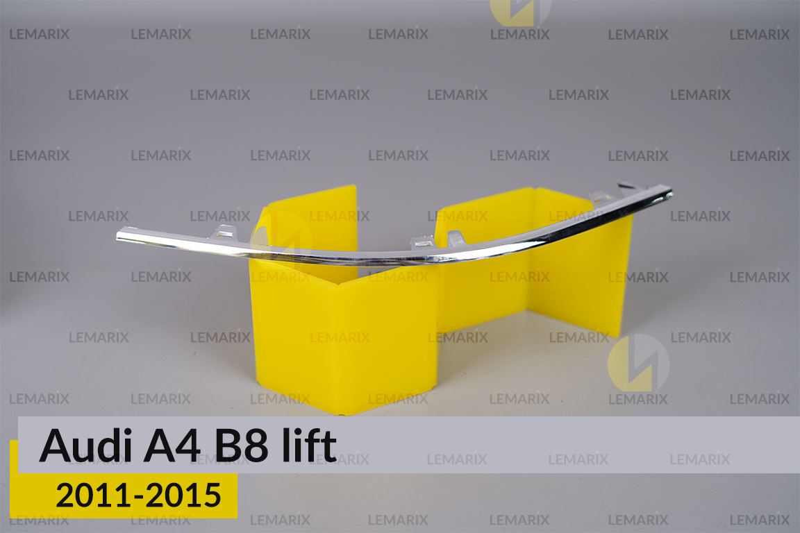 Хромована декоративна маска середня Audi A4 B8 (2011-2015) рест ліва
