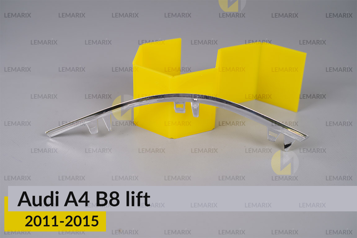 Хромована декоративна маска середня Audi A4 B8 (2011-2015) рест ліва