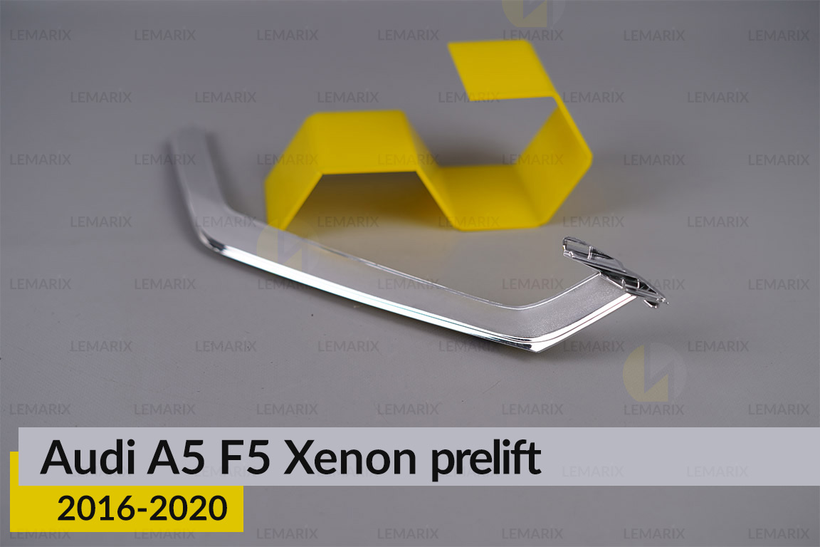 Хромована декоративна маска середня Audi A5 F5 Xenon (2016-2020) дорест права