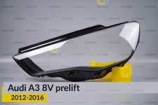 Скло фари Audi A3 8V (2012-2016) дорест ліве
