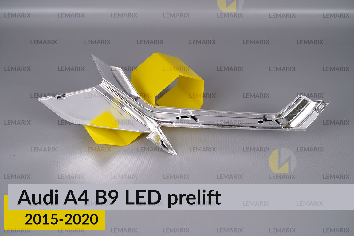 Хромована декоративна маска середня Audi A4 B9 LED (2015-2020) дорест ліва