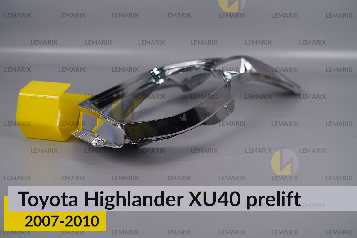 Хромована декоративна маска Toyota Highlander XU40 (2007-2010) дорест права