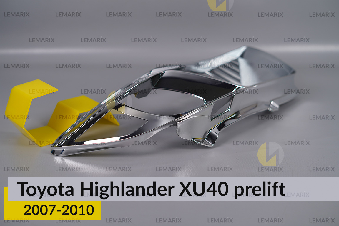 Хромована декоративна маска Toyota Highlander XU40 (2007-2010) дорест права