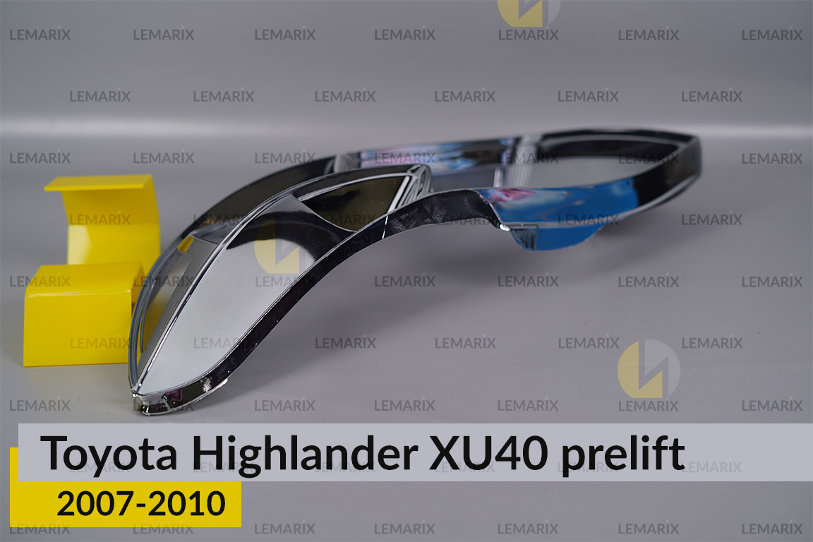 Хромована декоративна маска Toyota Highlander XU40 (2007-2010) дорест права