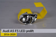 Хромована маска світлорозсіювача Audi A5 F5 LED (2016-2020) дорест права