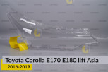 Скло фари Toyota Corolla E170 E180 Asia (2016-2019) рест праве