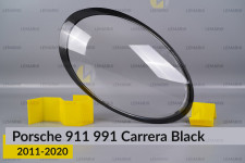 Скло фари Porsche 911 991 Carrera Black (2011-2020) праве