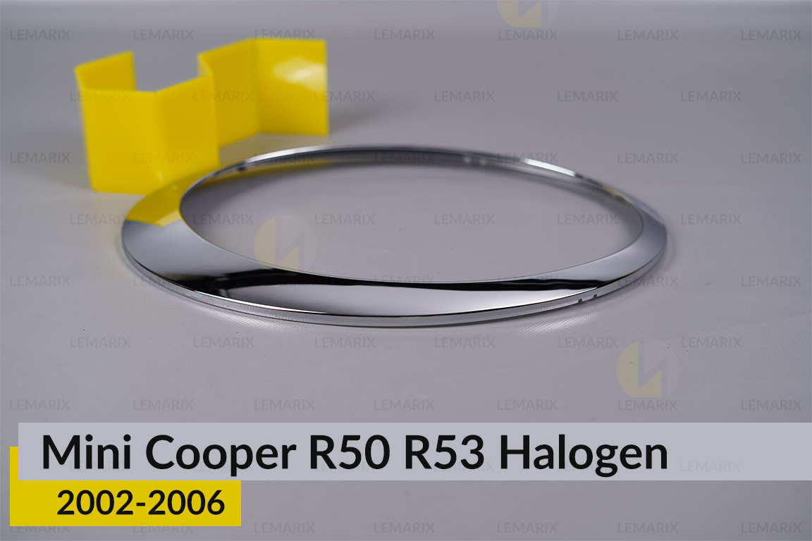 Хромована маска Mini Cooper R50 R52 R53 Halogen (2002-2006) ліва