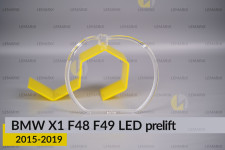 Кільце світловод фари BMW X1 F48 F49 LED (2015-2019) дорест велике зовнішнє ліве