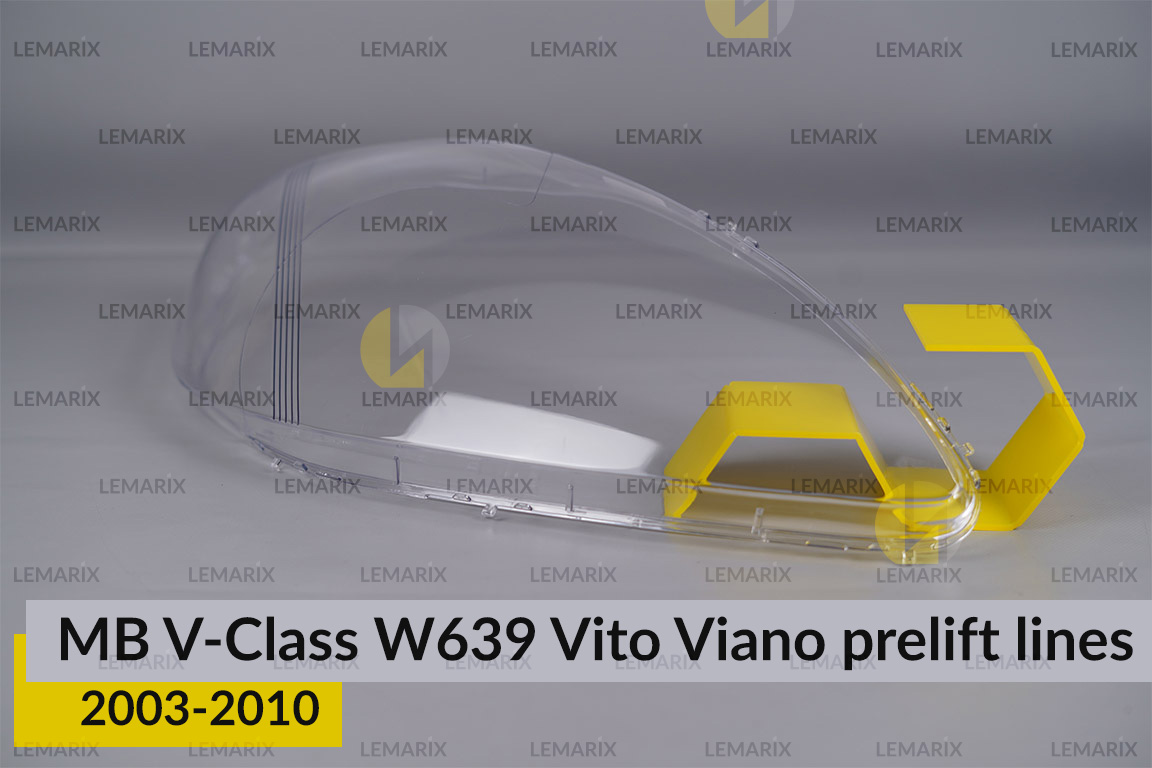 Скло фари Mercedes-Benz V-Class W639 Vito Viano (2003-2010) полоски дорест праве