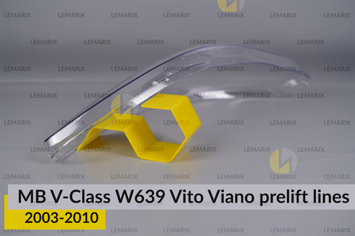 Скло фари Mercedes-Benz V-Class W639 Vito Viano (2003-2010) полоски дорест праве