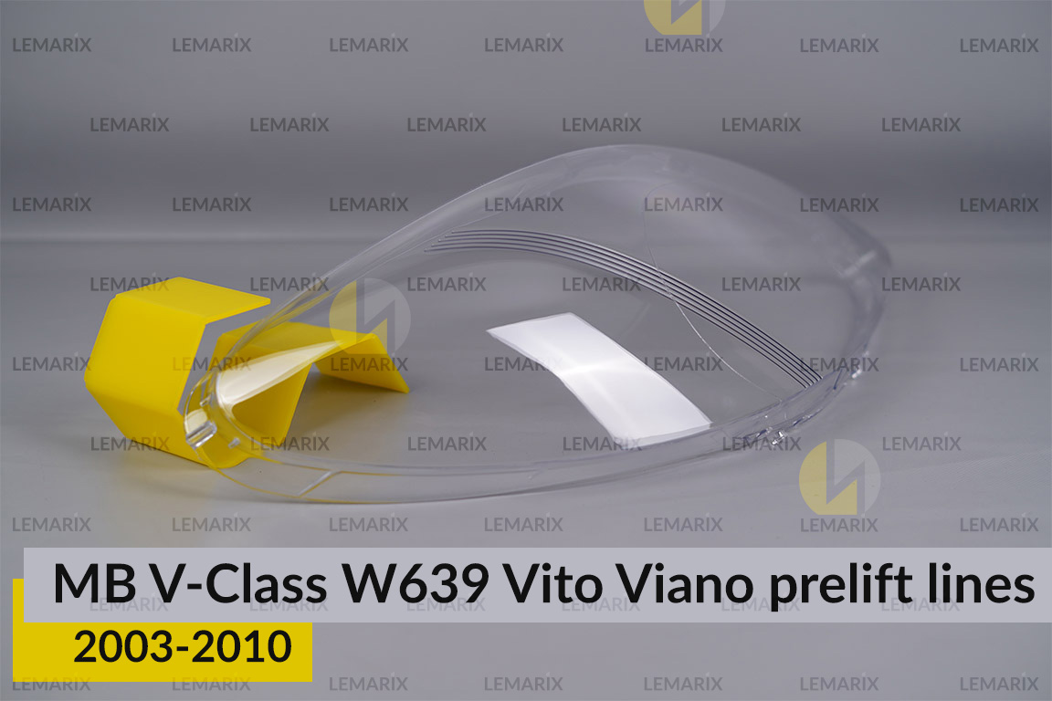 Скло фари Mercedes-Benz V-Class W639 Vito Viano (2003-2010) полоски дорест праве