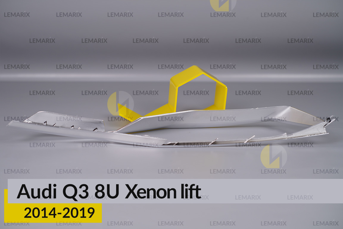 Хромована декоративна маска Audi Q3 8U Xenon (2014-2019) рест ліва