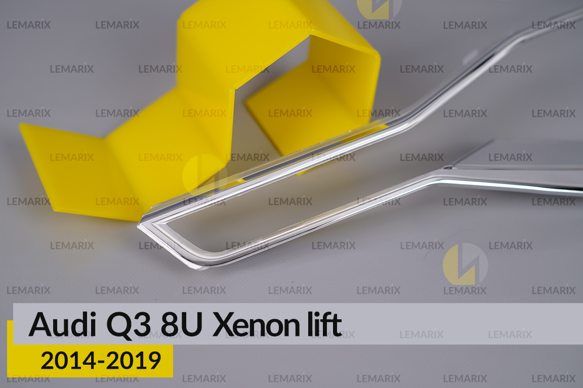 Хромована декоративна маска Audi Q3 8U Xenon (2014-2019) рест ліва