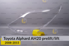 Скло фари Toyota Alphard AH20 (2008-2015) рест/дорест ліве