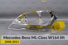 Хромована декоративна маска Mercedes-Benz ML-Class W164 (2008-2011) рест ліва