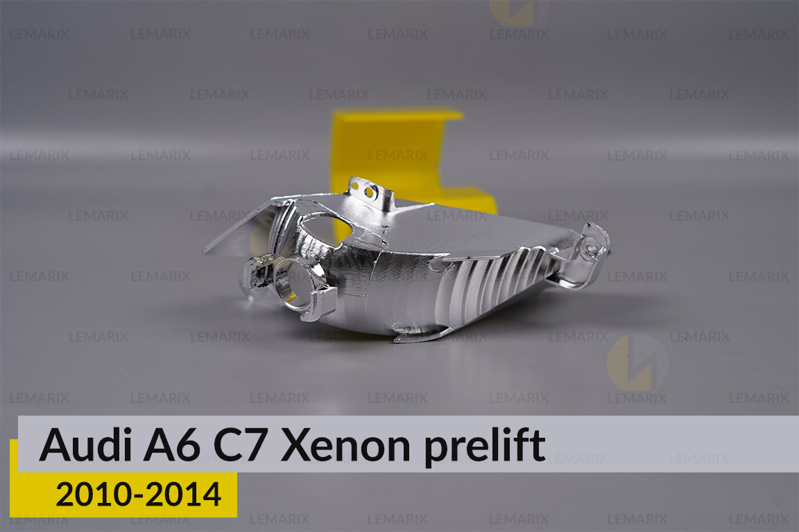 Хромована маска світлорозсіювача Audi A6 C7 Xenon (2010-2014) дорест ліва