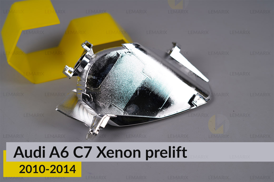 Хромована маска світлорозсіювача Audi A6 C7 Xenon (2010-2014) дорест ліва