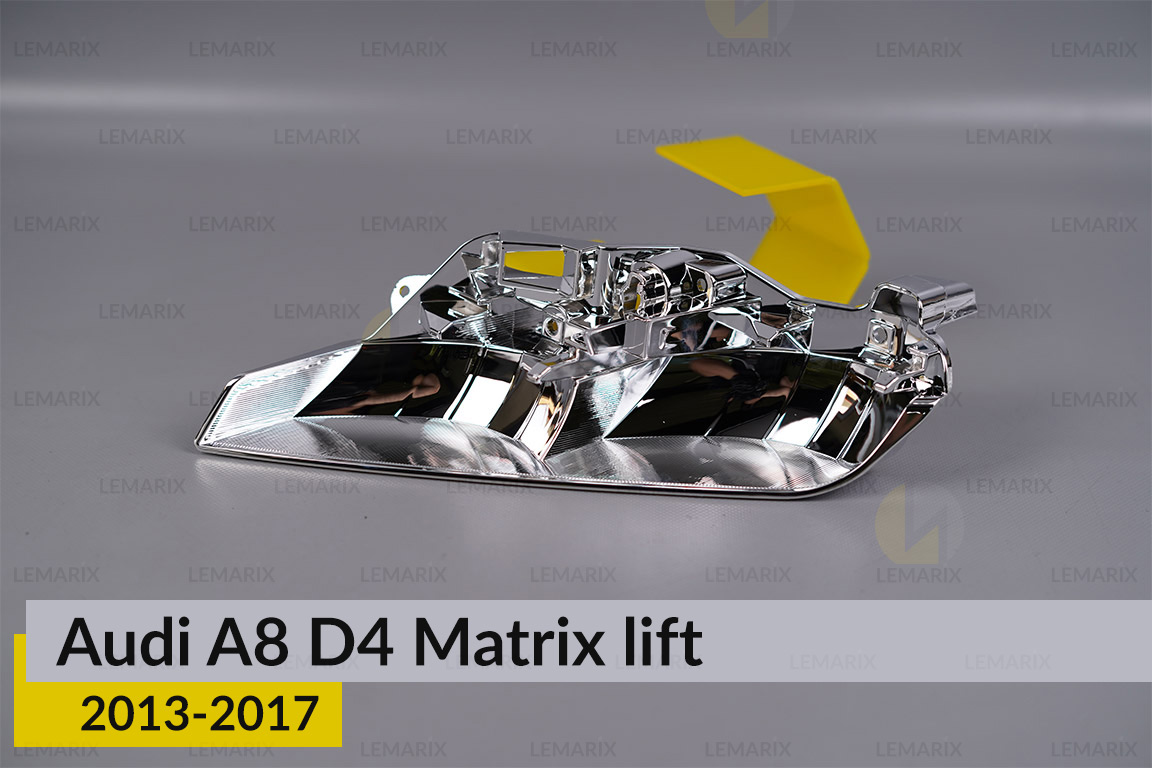 Хромована маска світлорозсіювача Audi A8 D4 Matrix (2013-2017) рест ліва