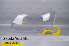 Скло фари Skoda Yeti (2013-2017) полоски рест ліве
