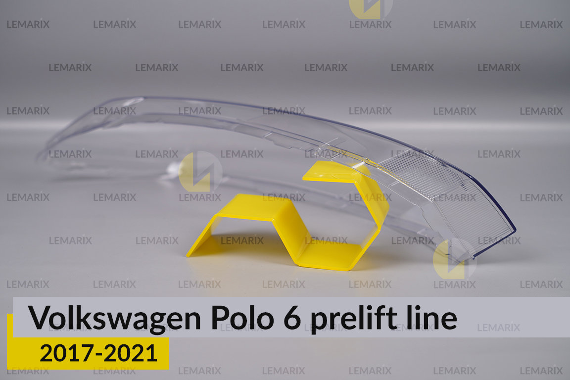 Скло фари VW Volkswagen Polo 6 (2017-2021) полоска дорест ліве